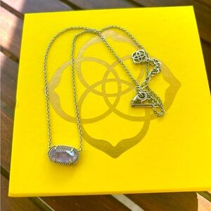 Kendra Scott Elisa Silver Pendant Necklace in Rhodium/Purple Amethyst